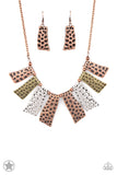 Paparazzi "A Fan of the Tribe" BLOCKBUSTER Copper Necklace & Earring Set Paparazzi Jewelry