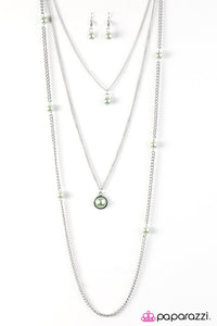 Paparazzi "Runway Shine" Green Necklace & Earring Set Paparazzi Jewelry