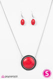 Paparazzi "Oh My Oasis" Red Necklace & Earring Set Paparazzi Jewelry