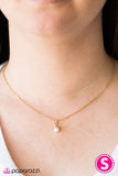 Paparazzi "The World Is Your Oyster" Gold Chain Dainty Pearl Necklace & Earring Set Paparazzi Jewelry