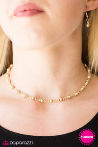 Paparazzi "Metro Rhythm" Gold Bead Choker Necklace & Earring Set Paparazzi Jewelry
