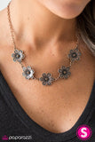 Paparazzi "The Earth Laughs In Flowers" Copper Daisy Flower Frame Necklace & Earring Set Paparazzi Jewelry