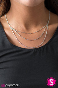 Paparazzi "Modestly Metro" Silver Necklace & Earring Set Paparazzi Jewelry