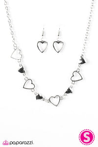 Paparazzi "Hustle and Heart" Silver Necklace & Earring Set Paparazzi Jewelry