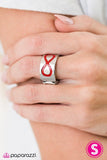 Paparazzi "Timeless Sophistication" Red Infinity Design Silver Frame Ring Paparazzi Jewelry