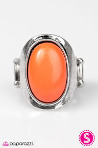 Paparazzi "Can I Get A Yee-Haw" Orange Bead Silver Frame Ring Paparazzi Jewelry