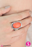 Paparazzi "Can I Get A Yee-Haw" Orange Bead Silver Frame Ring Paparazzi Jewelry