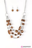 Paparazzi "Summer Sunsets" Brown Necklace & Earring Set Paparazzi Jewelry