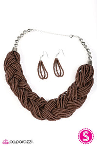 Paparazzi "The Great Outback" Brown Necklace & Earring Set Paparazzi Jewelry