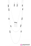 Paparazzi "Pleasant Paradise" Black Necklace & Earring Set Paparazzi Jewelry