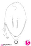 Paparazzi "Pulling at My Heartstrings" Silver Necklace & Earring Set Paparazzi Jewelry