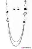 Paparazzi "Sassy and Glassy" Black Necklace & Earring Set Paparazzi Jewelry