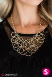 Paparazzi "Step Into The Bling Ring" Gold Necklace & Earring Set Paparazzi Jewelry