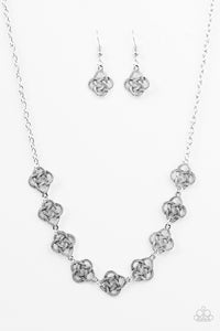 Paparazzi "Cunning Cleopatra" Silver Knotted Design Necklace & Earring Set Paparazzi Jewelry