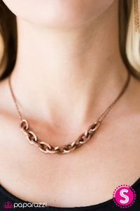 Paparazzi "Lo and Be-BOLD!" RETIRED Copper Chunky Chain Accent Necklace & Earring Set Paparazzi Jewelry