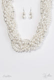 Paparazzi "The Stevie" White Necklace & Earring Set Zi Collection Paparazzi Jewelry