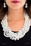 Paparazzi "The Stevie" White Necklace & Earring Set Zi Collection Paparazzi Jewelry