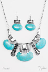 Paparazzi "The Rhonda" Zi Collection Blue Necklace & Earring Set Paparazzi Jewelry