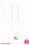 Paparazzi "Just The Way You Are" Gold Tone Engraved Necklace & Earring Set Paparazzi Jewelry