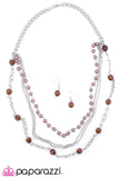 Paparazzi "Cascades of Chestnut" Brown Necklace & Earring Set Paparazzi Jewelry