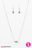 Paparazzi "Beyond The Stars" Green Necklace & Earring Set Paparazzi Jewelry