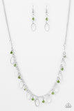 Paparazzi "Twinkle At Twilight" Green Necklace & Earring Set Paparazzi Jewelry