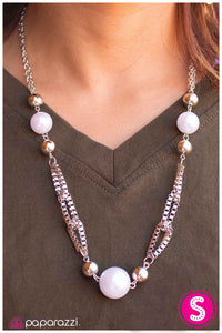 Paparazzi "Calm and Connected" White Necklace & Earring Set Paparazzi Jewelry