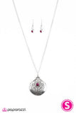 Paparazzi "One In A MEDALLION" Pink Necklace & Earring Set Paparazzi Jewelry