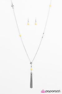 Paparazzi "Roam On" Yellow Necklace & Earring Set Paparazzi Jewelry