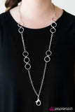 Paparazzi "Has A Ring To It" Silver Lanyard Necklace & Earring Set Paparazzi Jewelry