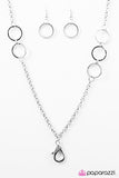 Paparazzi "Has A Ring To It" Silver Lanyard Necklace & Earring Set Paparazzi Jewelry