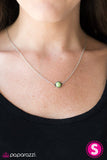 Paparazzi "Natures Song" Green Stone Pendant Silver Necklace & Earring Set Paparazzi Jewelry