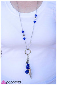 Paparazzi "Hanging By a Moment" Blue Necklace & Earring Set Paparazzi Jewelry