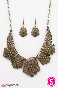 Paparazzi "Native Nature" Brass Necklace & Earring Set Paparazzi Jewelry