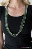 Paparazzi VINTAGE VAULT "Colorful Calamity" Green Necklace & Earring Set Paparazzi Jewelry