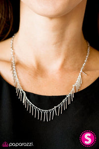 Paparazzi "She's a Beast" Silver Necklace & Earring Set Paparazzi Jewelry