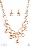 Paparazzi "Show-Stopping Shimmer" Gold Necklace & Earring Set Paparazzi Jewelry