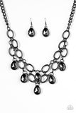 Paparazzi "Show-Stopping Shimmer" Black Necklace & Earring Set Paparazzi Jewelry