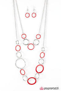 Paparazzi "Tropical Bay" Red Necklace & Earring Set Paparazzi Jewelry