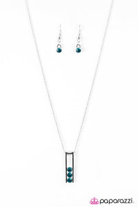 Paparazzi "Seize The Sparkle" Blue Necklace & Earring Set Paparazzi Jewelry