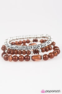 Paparazzi "Colorfully Coordinated" Brown Bracelet Paparazzi Jewelry