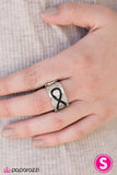 Paparazzi "Timeless Sophistication" Black Infinity Design Silver Frame Ring Paparazzi Jewelry