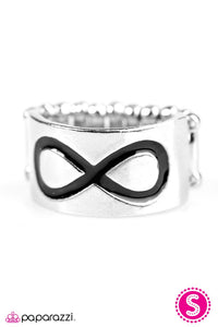 Paparazzi "Timeless Sophistication" Black Infinity Design Silver Frame Ring Paparazzi Jewelry