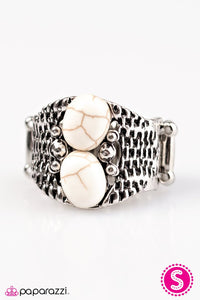 Paparazzi "Dunes Day" White Ring Paparazzi Jewelry