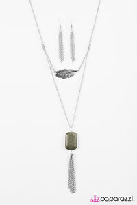 Paparazzi "Mojave Mesas" Silver Necklace & Earring Set Paparazzi Jewelry