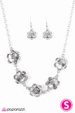 Paparazzi "The Earth Laughs in Flowers" Silver Necklace & Earring Set Paparazzi Jewelry