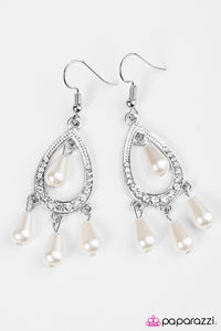 Paparazzi "Glam Challenge" White Earrings Paparazzi Jewelry