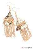 Paparazzi "Hindu Hypnosis" Gold Triangle Filigree Fring Earrings Paparazzi Jewelry