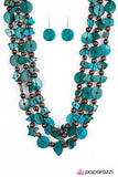 Paparazzi "Living The Tropical Life" Blue Necklace & Earring Set Paparazzi Jewelry