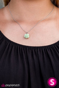 Paparazzi "Summer Rose" Green Necklace & Earring Set Paparazzi Jewelry